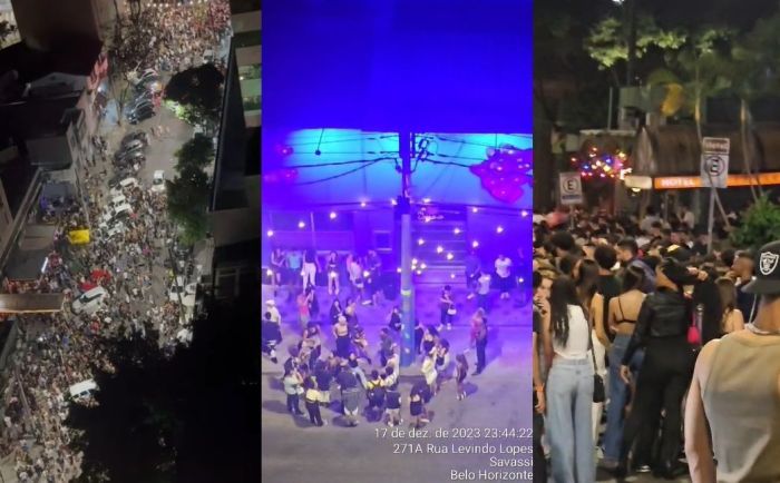 Multidão toma conta da madrugada na Savassi, região Centro-Sul de BH 