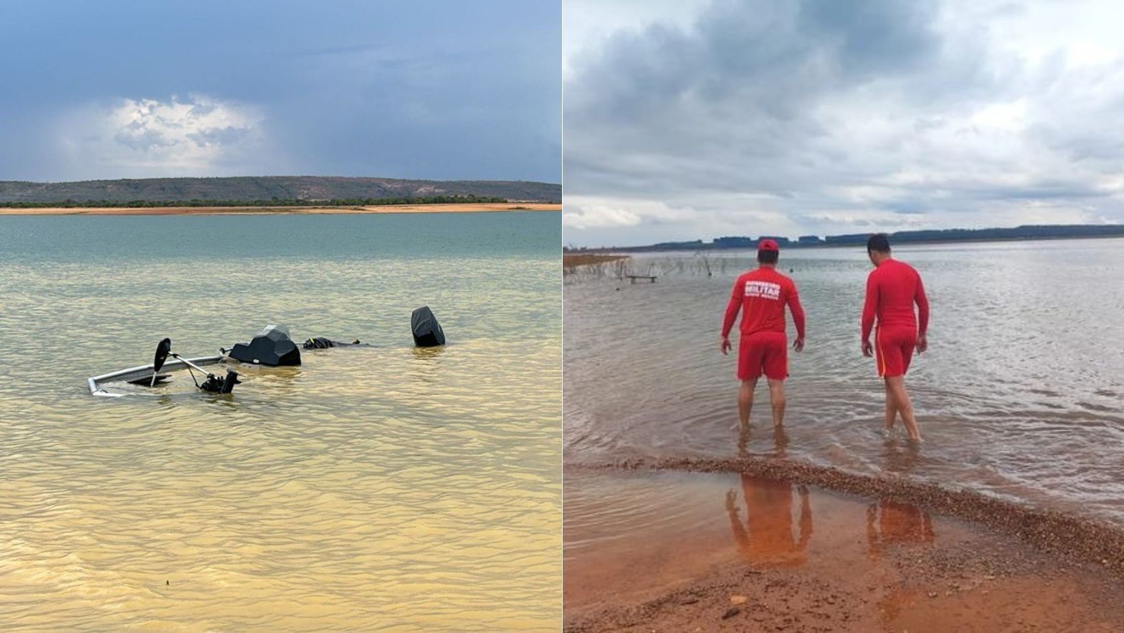 Lancha afunda em Três Marias, e família de BH nada 1,5 km até ilha para se salvar
