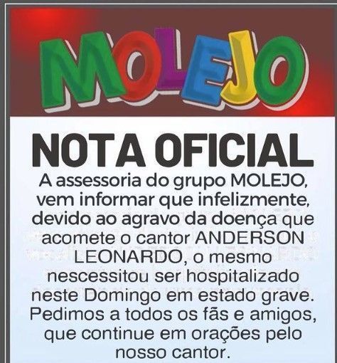 Anderson está de volta ao hospital Anderson está de volta ao hospital