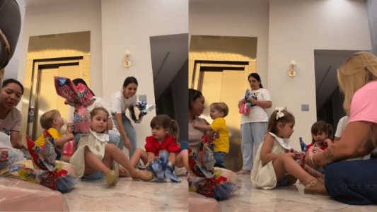 Filhos e funcionários de Virgínia recebem ovos de Páscoa • Reprodução/Redes Sociais