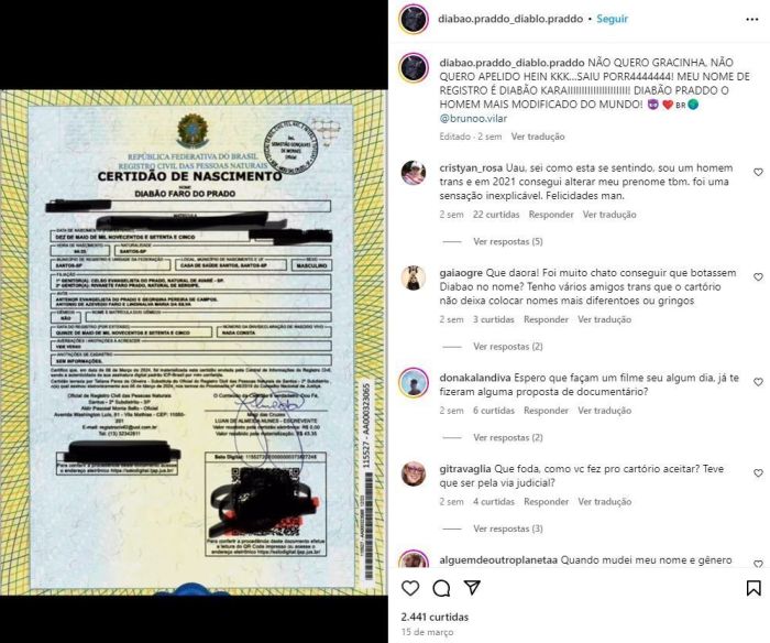 O tatuador brasileiro está no Guinness por conta de modificações corporais.