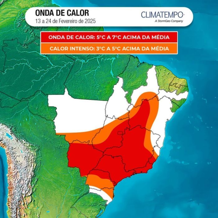 Mapa mostra onde o calor será mais intenso em Minas Gerais 