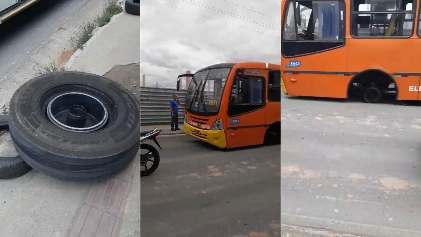 Roda de ônibus se solta em movimentada via de Contagem; veja vídeo