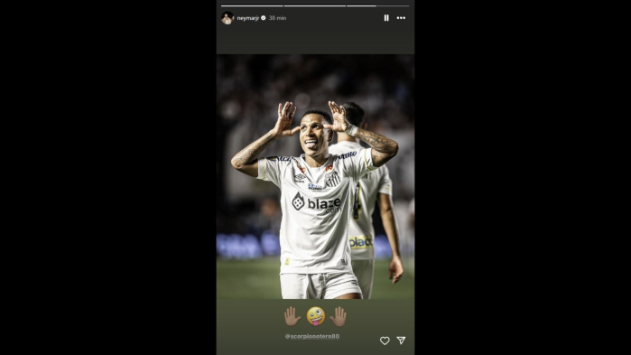 Rômulo Otero faz comemoração tradicional de Neymar durante partida pelo Campeonato Paulista