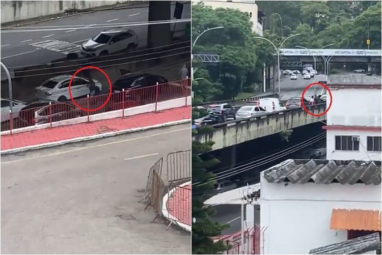 Criminosos fazem arrastão e trocam tiros com a polícia no centro do Rio