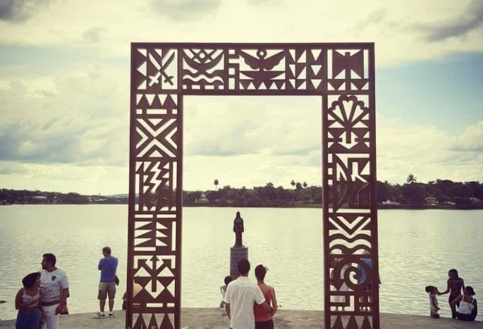 Portal da Memória, monumento feito em homenagem às matrizes culturais africanas na Lagoa da Pampulha Portal da Memória, monumento feito em homenagem às matrizes culturais africanas na Lagoa da Pampulha