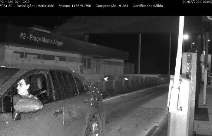 Imagens de câmeras mostram que a médica dirigiu um veículo Toyota Corolla pela rodovia, tendo passado por um pedágio para se chegar a Itumbiara.
