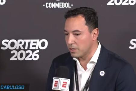 Pedro Junio em entrevista à ESPN no sorteio da Libertadores 2026
