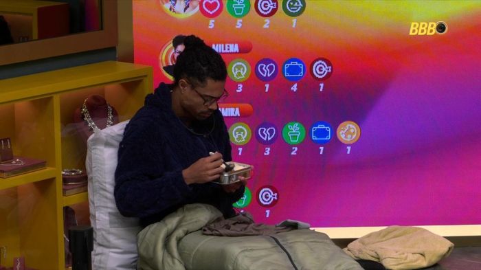 Breno durante dinâmica no BBB 26