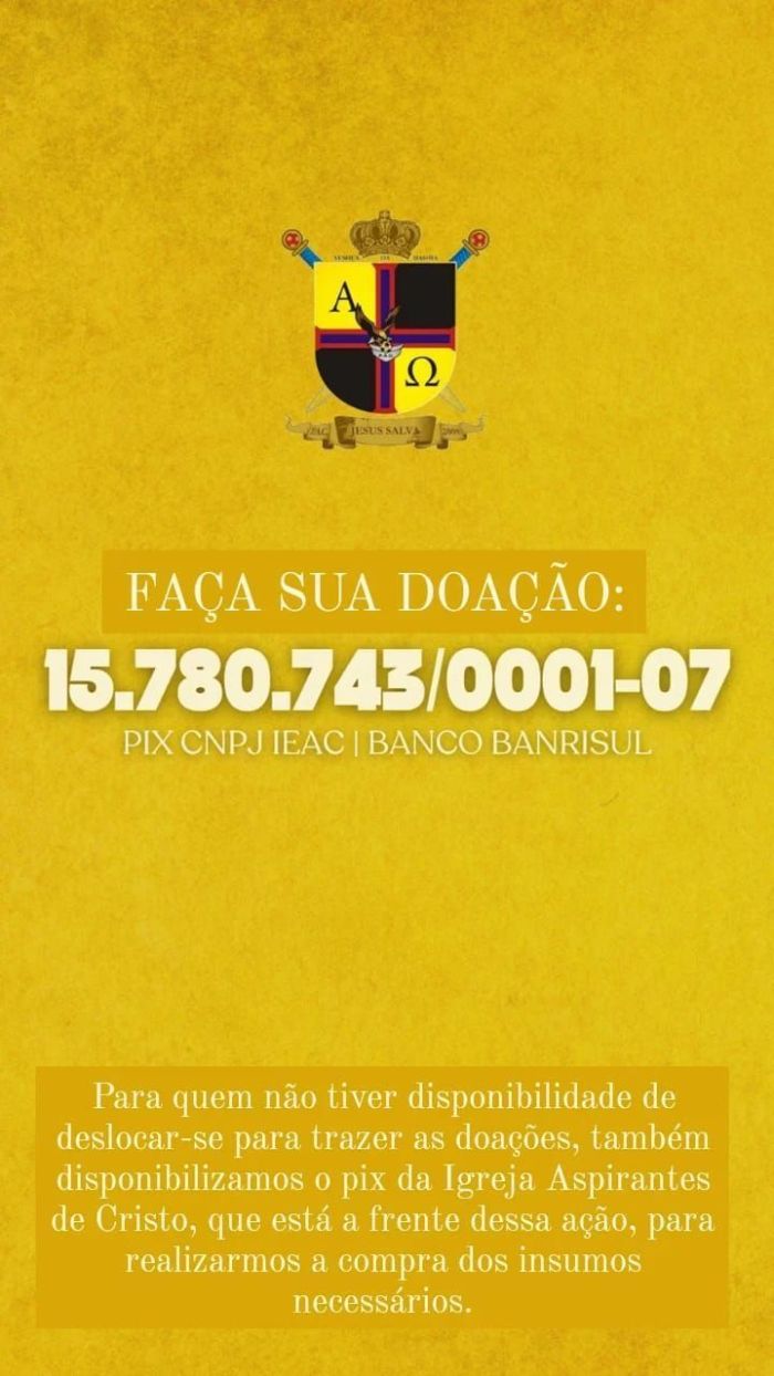 PIX para doação ao projeto Aspirantes de Cristo