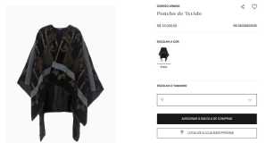 Produtos no site da Armani Brasil
