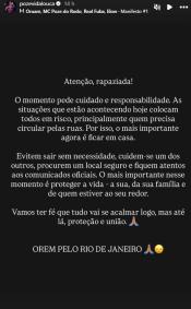Poze do Rodo orientou os seguidores sobre a megaoperação contra o CV no RJ