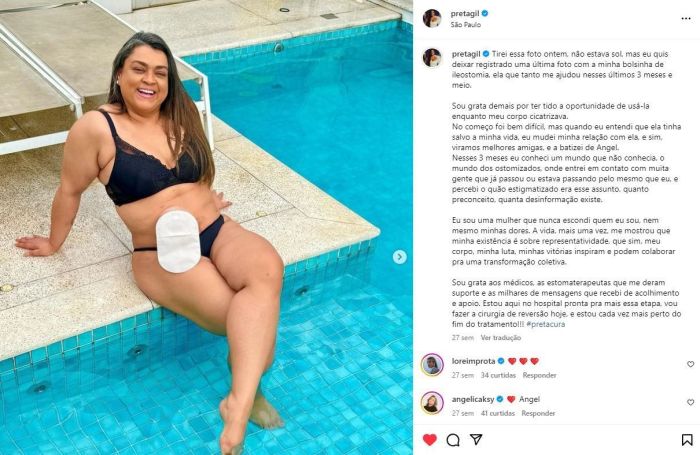 Postagem da cantora nas redes sociais, quando estava no tratamento contra o câncer, em 2023. Postagem da cantora nas redes sociais, quando estava no tratamento contra o câncer, em 2023.