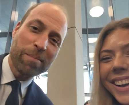 O príncipe William e a estudante Samantha Johnson em vídeo publicado no TikTok