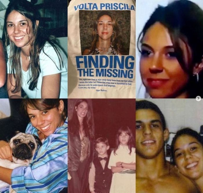 Fotos da jovem que despareceu em 2004, com 29 anos, nas redes sociais da mãe, Jovita Belfort. Fotos da jovem que despareceu em 2004, com 29 anos, nas redes sociais da mãe, Jovita Belfort.