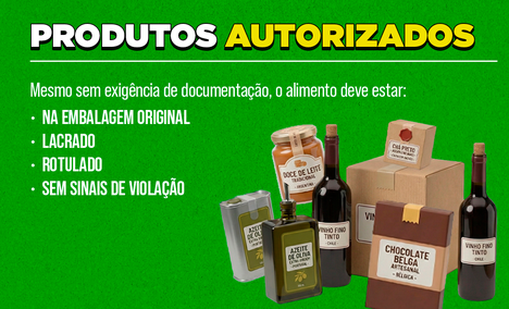 Produtos agropecuários autorizados na bagagem de viajantes