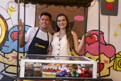 Daniel Miranda, da I9 Chocolates, e Clara Senra
