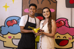 Daniel Miranda, da I9 Chocolates, e Clara Senra
