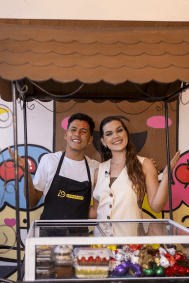 Daniel Miranda, da I9 Chocolates, e Clara Senra