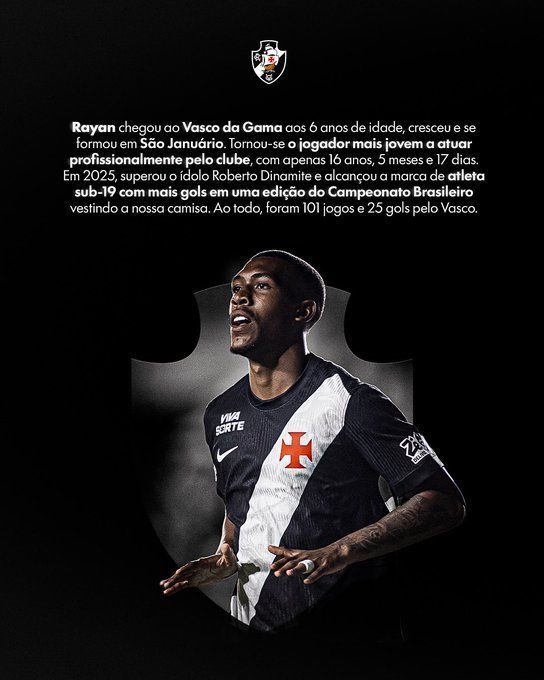 Homenagem do Vasco para Rayan