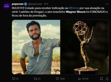 Brasileiros reclamaram da premiação no X
