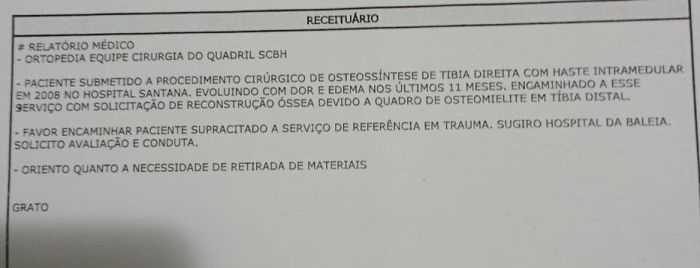 Laudo de 2022 indica necessidade de retirada de material Laudo de 2022 indica necessidade de retirada de material