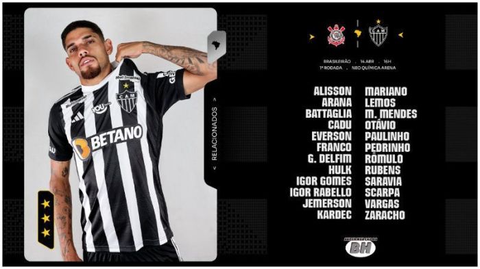 Rubens é novidade entre relacionados do Atlético para estreia do Brasileirão