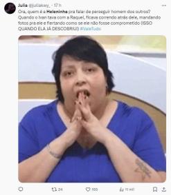 Internautas criticaram atitude de Heleninha no X