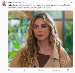 Internautas criticaram atitude de Heleninha no X