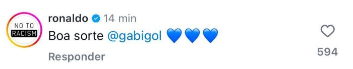 Ronaldo desejou boa sorte a Gabigol com a camisa do Cruzeiro