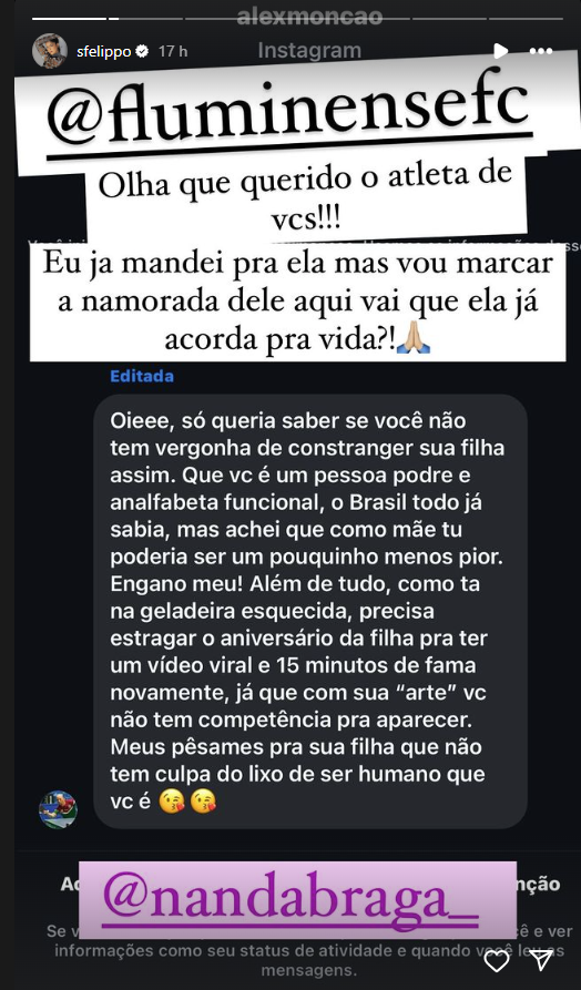 Samara Felippo denunciou comentário machista de Alex Monção, do Fluminense