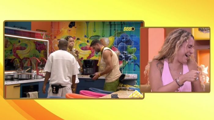 Sarah reage ao ver tempero especial do feijão de Edílson