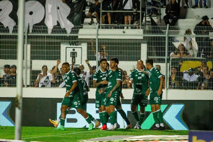 Celebração dos jogadores do Guarani após o gol diante da Ponte Preta Celebração dos jogadores do Guarani após o gol diante da Ponte Preta
