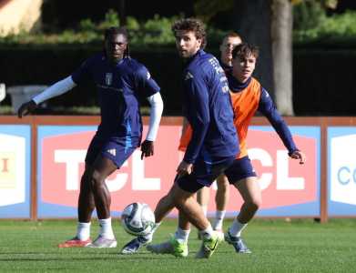 Selelção da Itália em treinamento • Divulgação/Itália