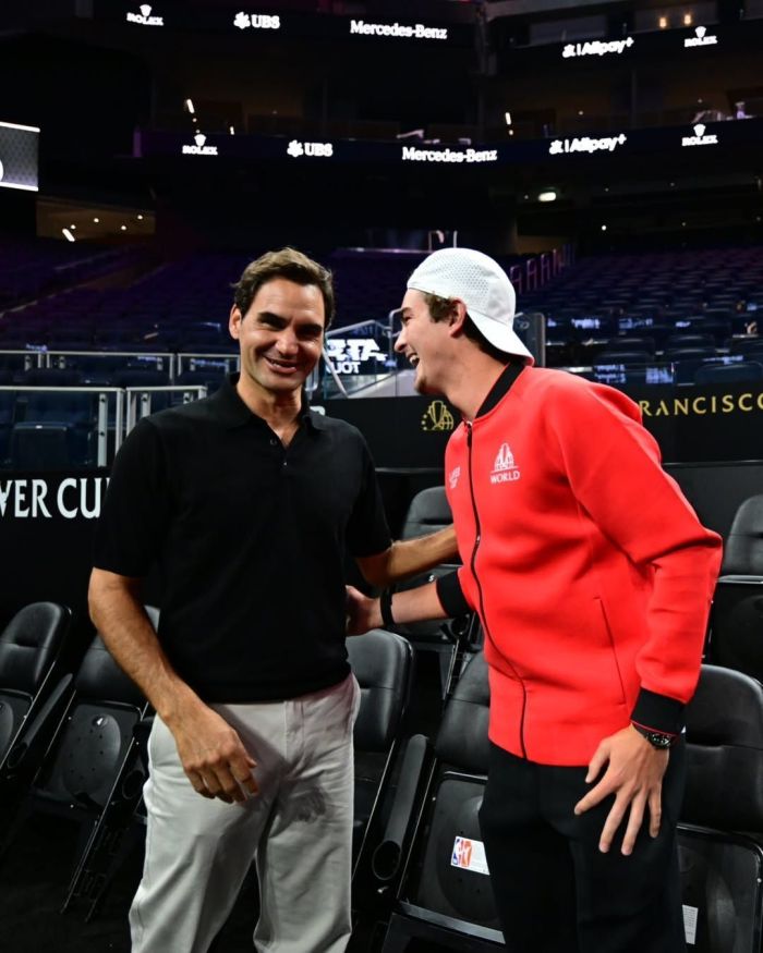 João Fonseca e Roger Federer se encontram pela primeira vez