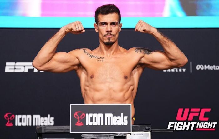 Marco Túlio 'Matuto' na pesagem do UFC Vegas 111, nesta sexta-feira (7) Marco Túlio 'Matuto' na pesagem do UFC Vegas 111, nesta sexta-feira (7)