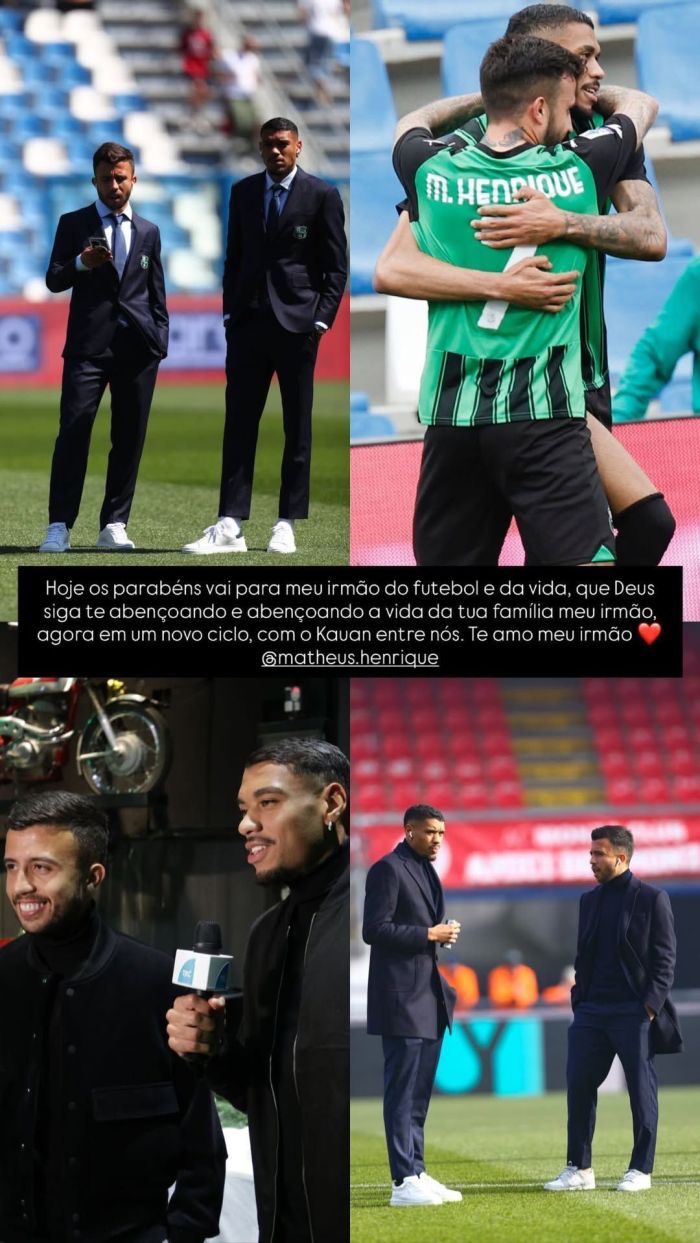 Matheus Henrique e Ruan Tressoldi jogaram juntos no Sassuolo, da Itália Matheus Henrique e Ruan Tressoldi jogaram juntos no Sassuolo, da Itália