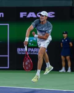 João Fonseca em ação no Masters 1000 de Indian Wells