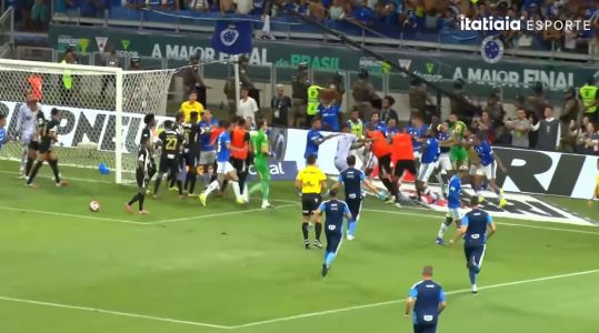 Pancadaria em Cruzeiro 1 x 0 Atlético, pela final do Campeonato Mineiro 2026