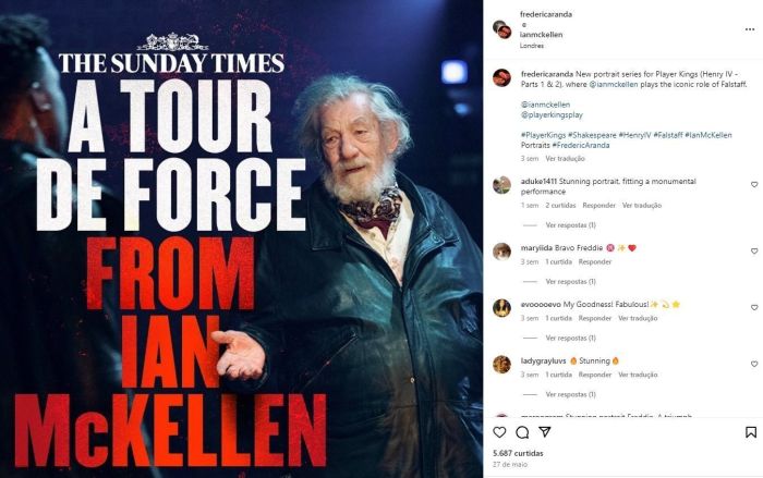Ator de 85 anos, conhecido por interpretar o mago Gandalf em 'O Senhor dos Anéis', atuava em cena de luta quando se desequilibrou e caiu, segundo a BBC.