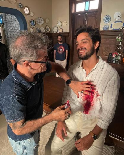 Rodrigo Simas nos bastidores das últimas cenas como José Venâncio em 'Renascer'