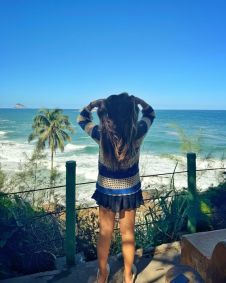 Sofia fez sua primeira aula de vôlei de praia