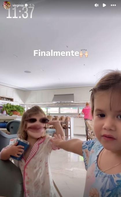 Virginia mostra dificuldade para dar remédio para Maria Alice
