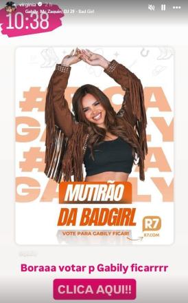 Virginia e Biancardi se mobilizam por Gabily