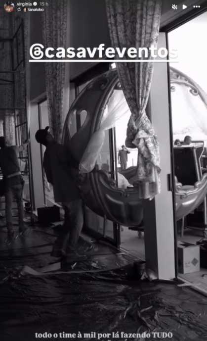 Virginia mostra bastidores de festa da filha Maria Flor