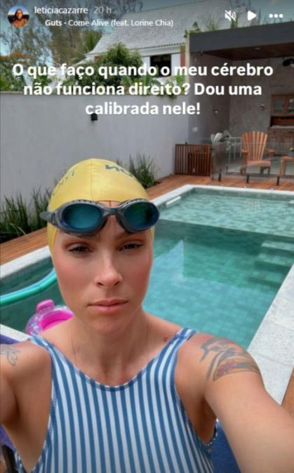 Letícia Cazarré mostra rotina de exercícios físicos para "calibrar o cérebro"
