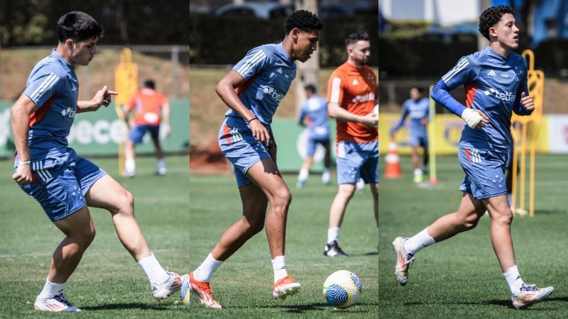 Trio do time sub-17 reforça treino do Cruzeiro antes de duelo com Fluminense