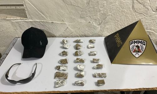 Tabletes de maconha foram encontrados no quintal da residência da família do suspeito