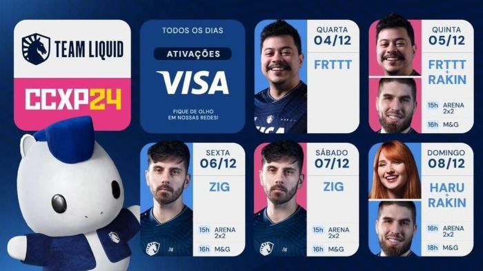 Agenda de ativações no estande da Team Liquid conta com personalidades  como Zigueira, Rakin e FRTTT