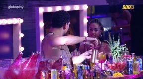 Aline durante festa no BBB 25